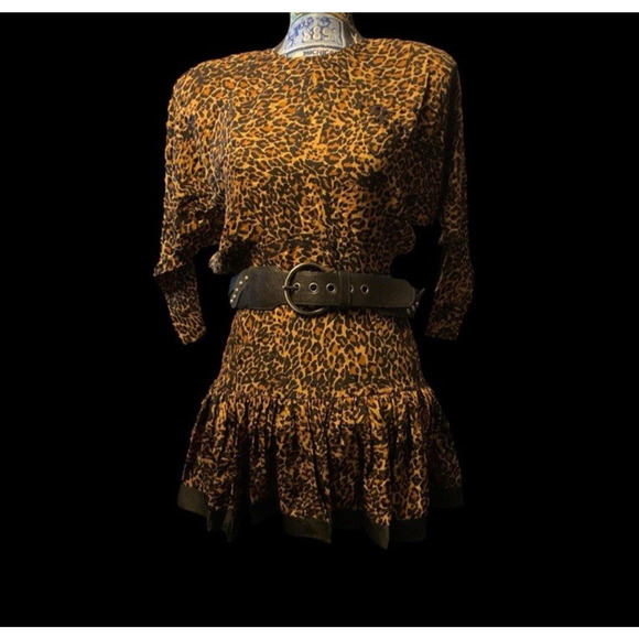 Vintage St. Gillian 100 % Silk leopard Dress US 4 - Picture 3 of 8